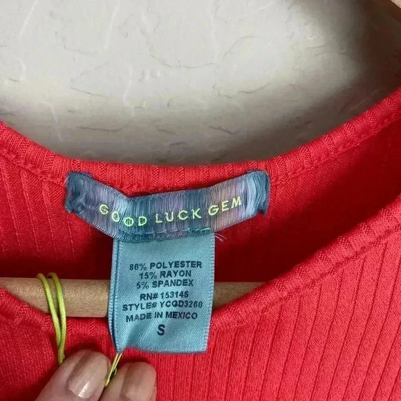 GOOD LUCK GEM Ribbed Tie Waist Slit Midi Dress - Picture 11 of 12